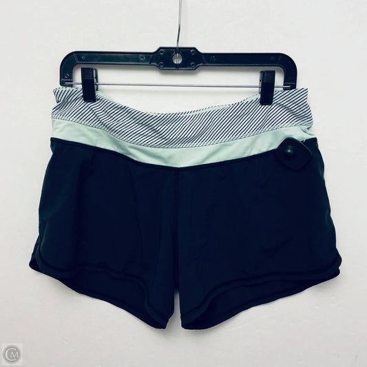 Athletic Shorts By Lululemon In Black & Green, Size: 8