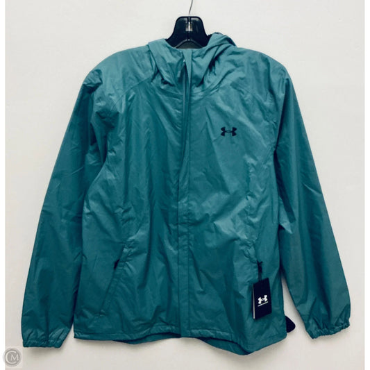 Jacket Windbreaker By Under Armour In Teal, Size: L
