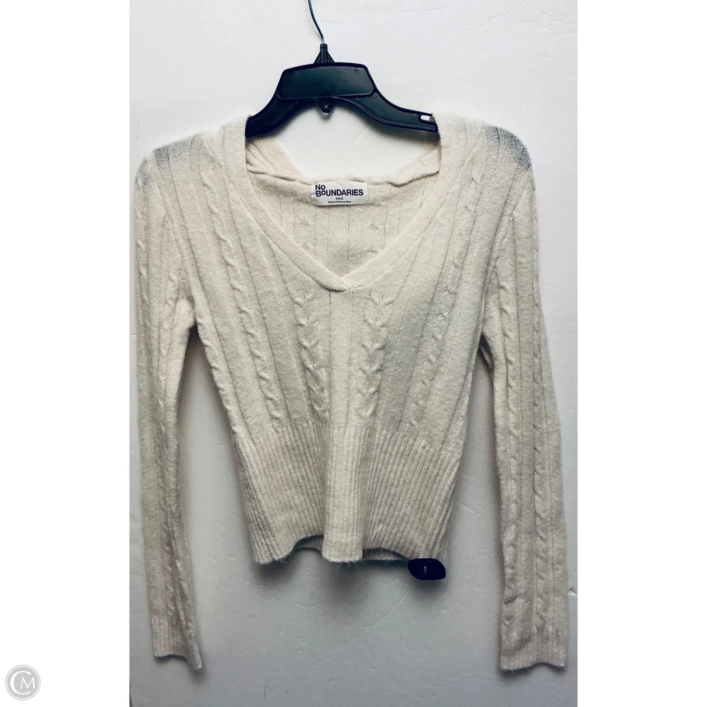 Top 2pc Long Sleeve By No Boundaries In Cream, Size: S