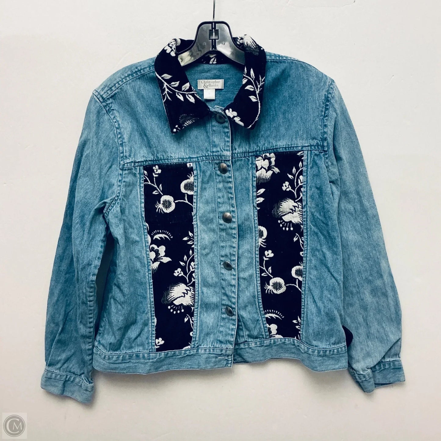 Jacket Shirt By Christopher And Banks In Blue Denim, Size: S