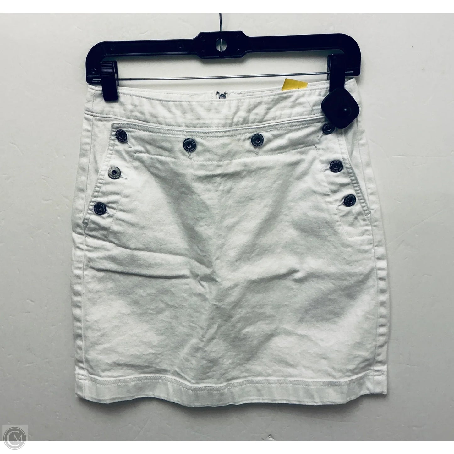 Skirt Mini & Short By Nautica In White Denim, Size: 0