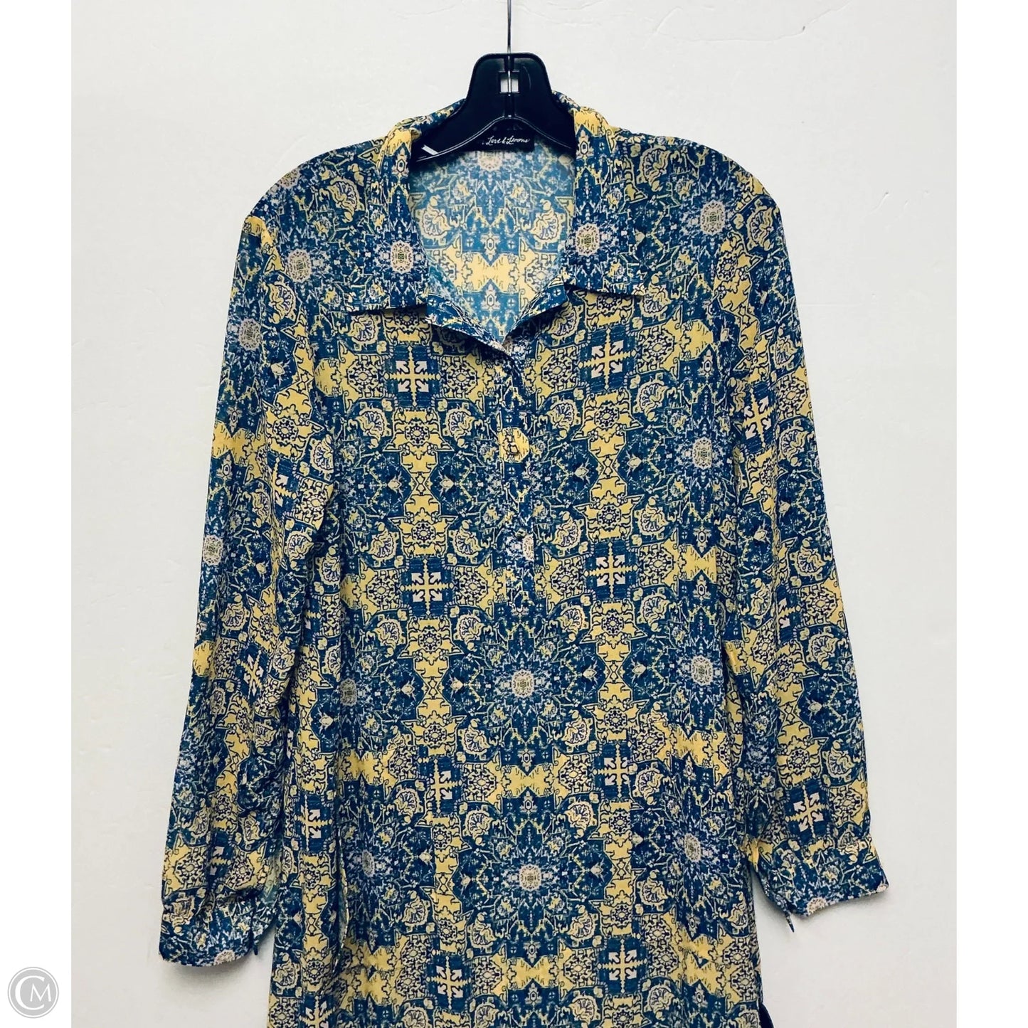Dress Casual Maxi By For Love & Lemons In Blue & Yellow, Size: Xl
