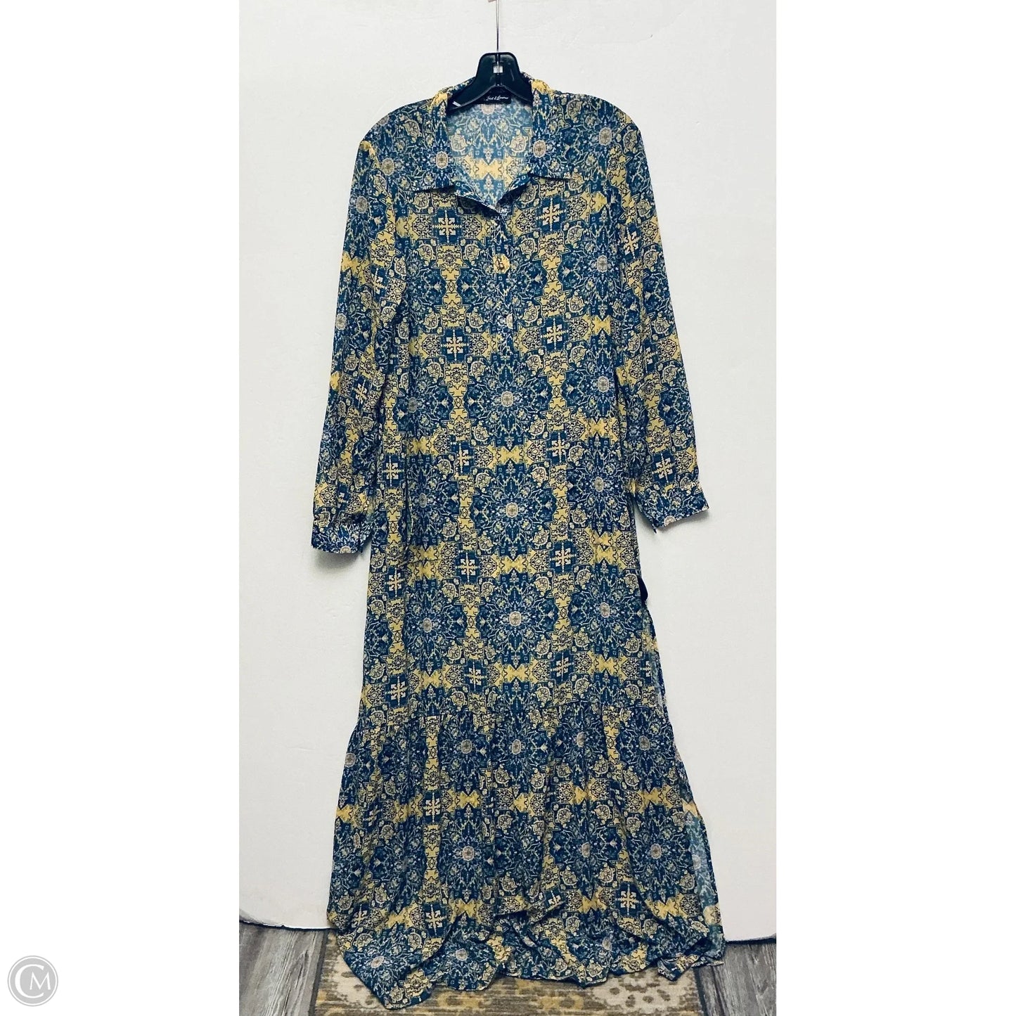 Dress Casual Maxi By For Love & Lemons In Blue & Yellow, Size: Xl