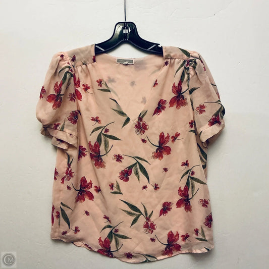Top Short Sleeve By Pleione In Pink, Size: S