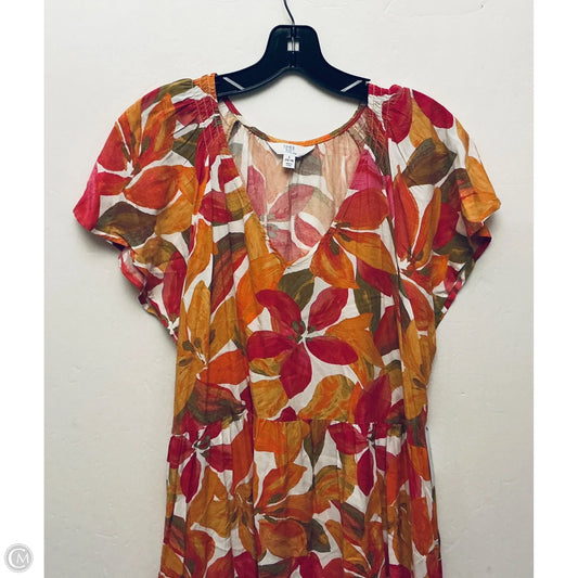 Dress Casual Short By Time And Tru In Floral Print, Size: L