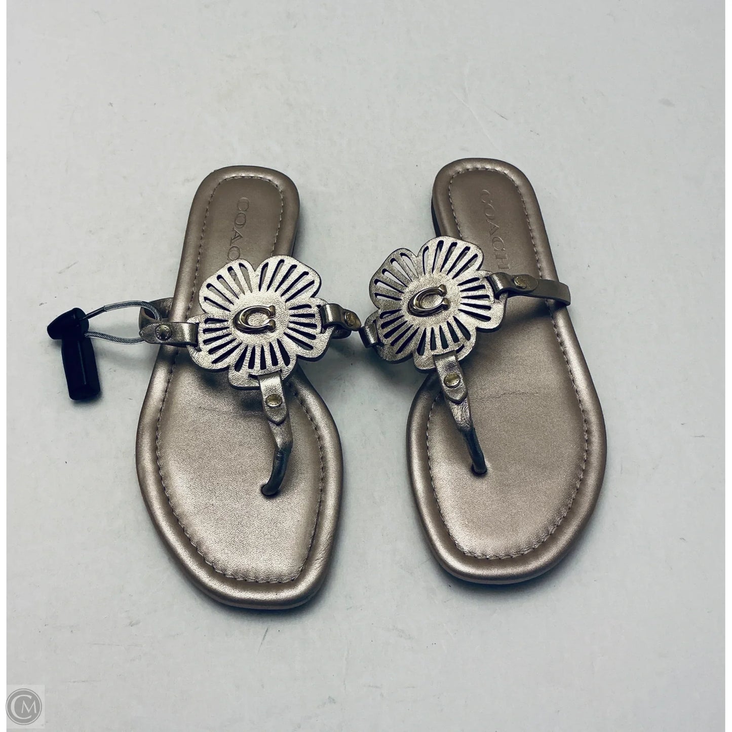 Sandals Designer By Coach In Gold, Size: 6