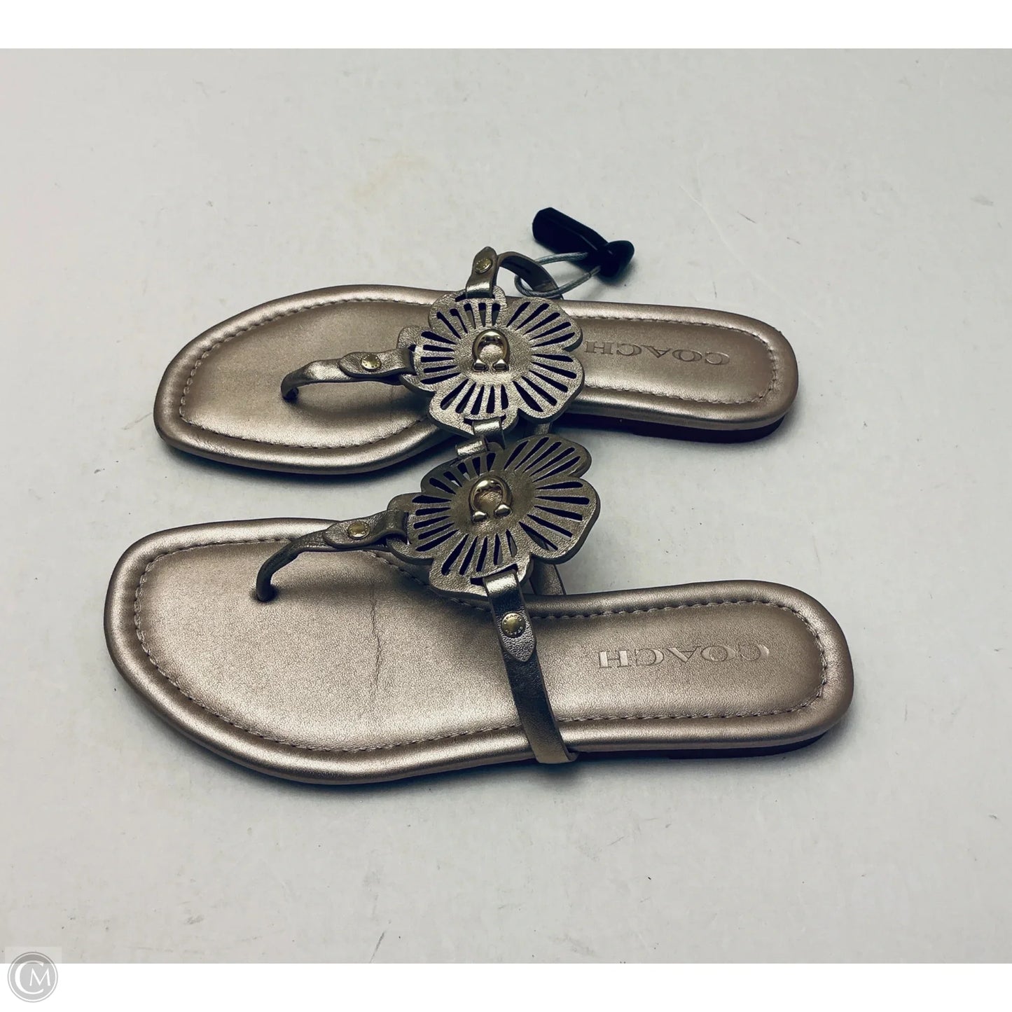 Sandals Designer By Coach In Gold, Size: 6