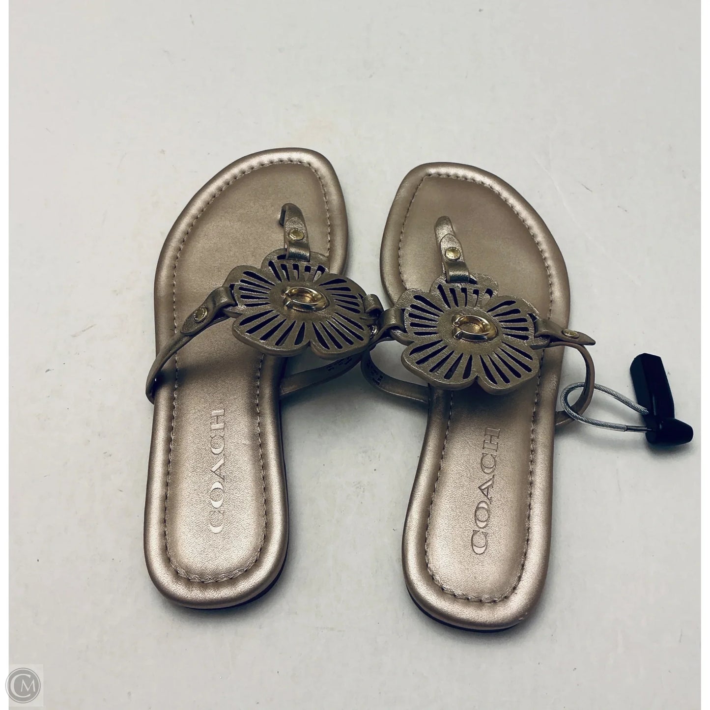 Sandals Designer By Coach In Gold, Size: 6