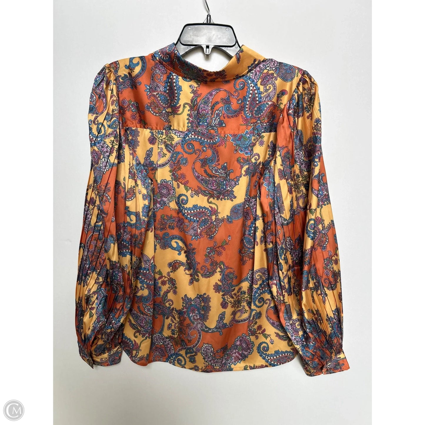 Top Long Sleeve By Current Air In Paisley Print, Size: M