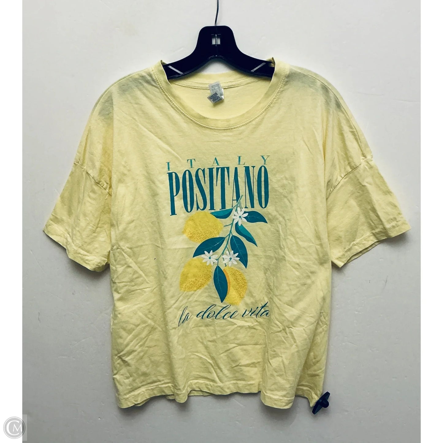Top Short Sleeve Basic By Clothes Mentor In Yellow, Size: 2x