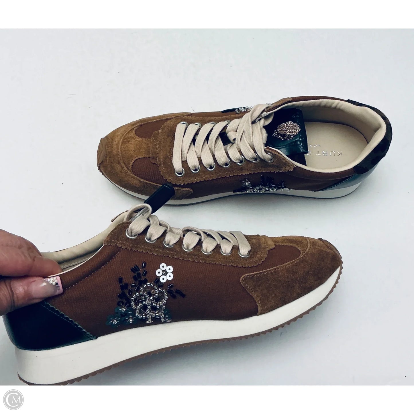 Shoes Designer By Kurt Geiger In Brown & Green, Size: 9