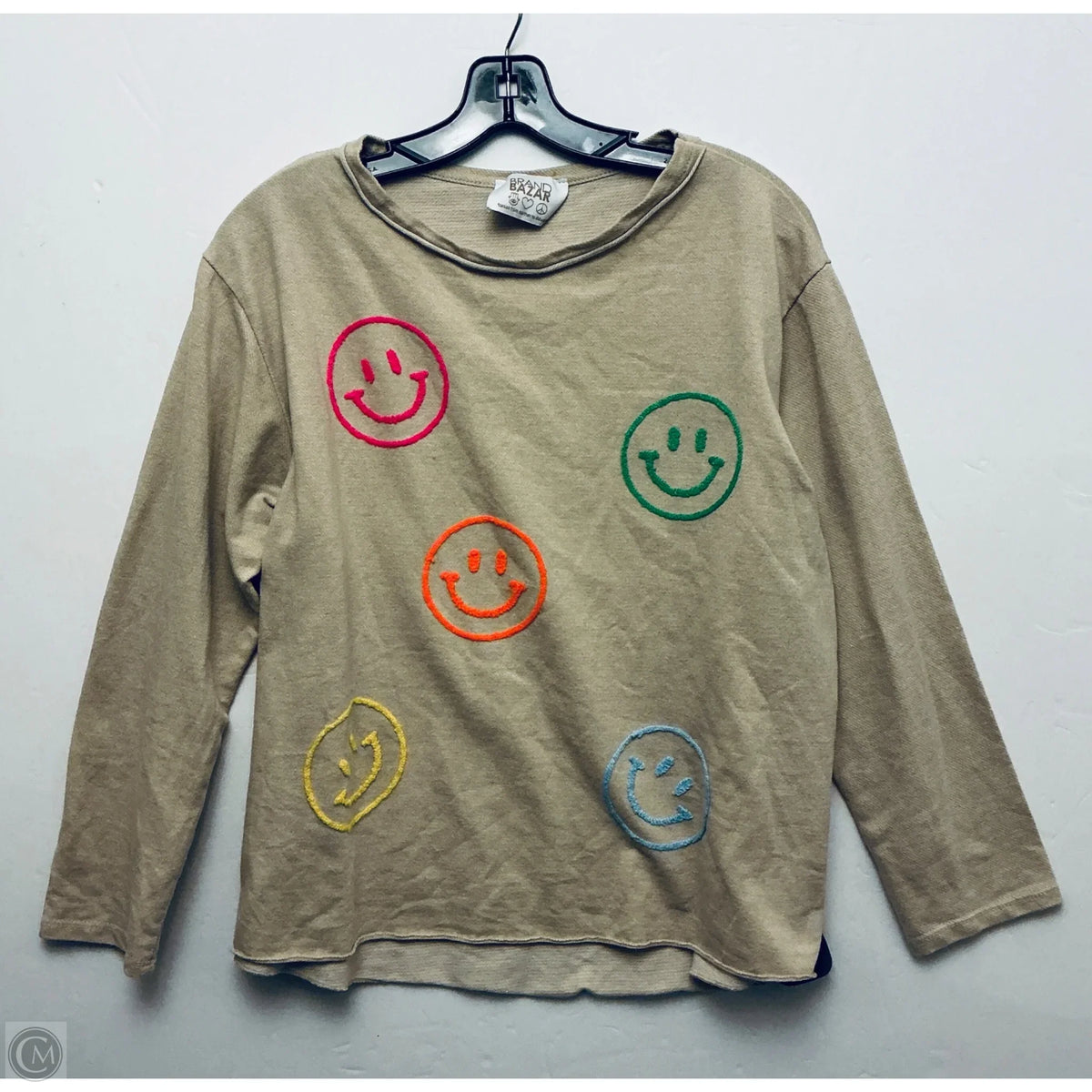 Top Long Sleeve Basic By Clothes Mentor In Tan, Size: M