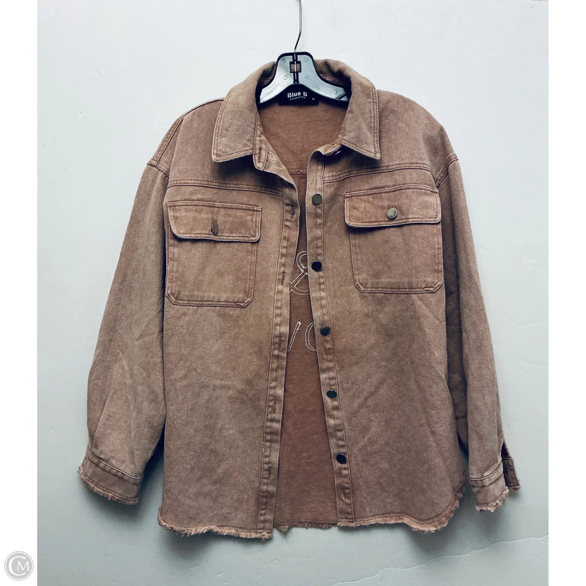 Jacket Denim By Blue B In Pink, Size: M