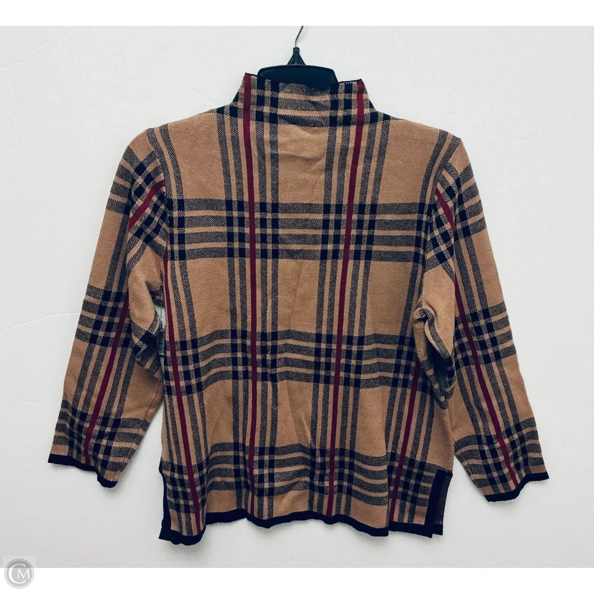 Sweater By Anne Klein In Plaid Pattern, Size: S