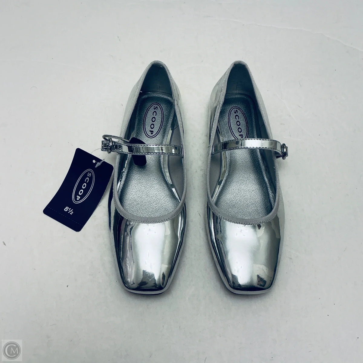 Shoes Flats By Scoop In Silver, Size: 8.5
