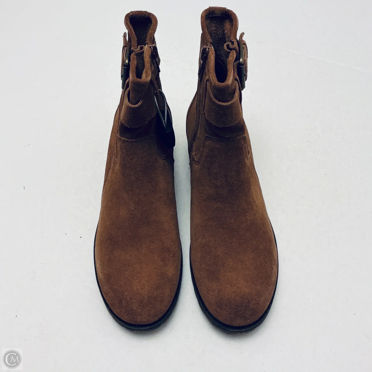 Boots Ankle Flats By Clarks In Brown, Size: 8.5