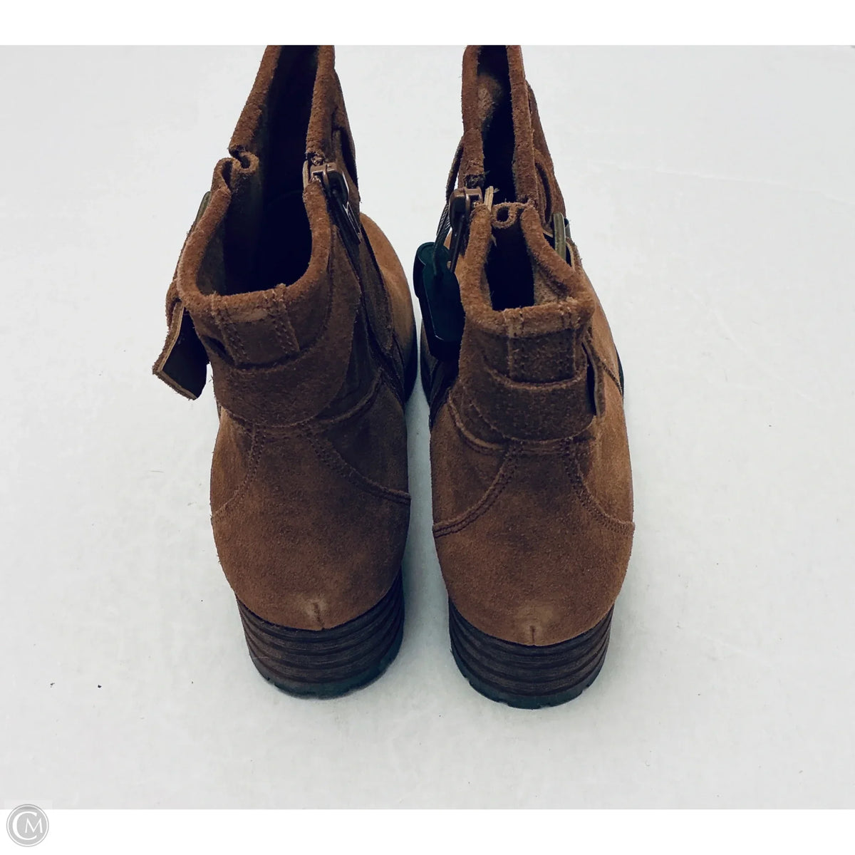 Boots Ankle Flats By Clarks In Brown, Size: 8.5
