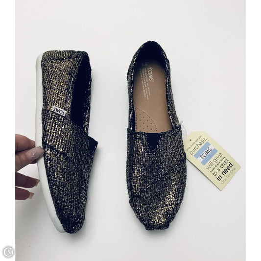 Shoes Flats By Toms In Gold, Size: 12