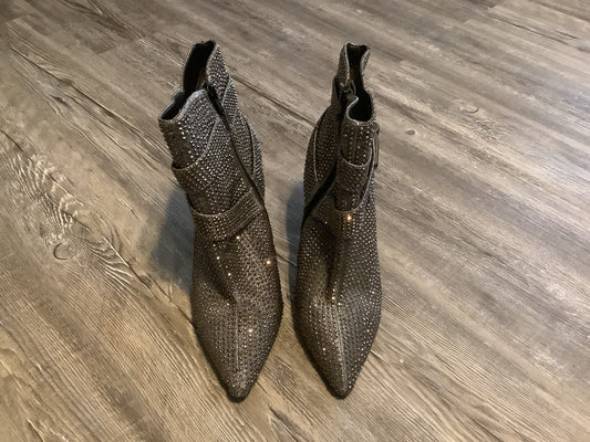 Silver Boots Ankle Heels Gianni Bini, Size 8