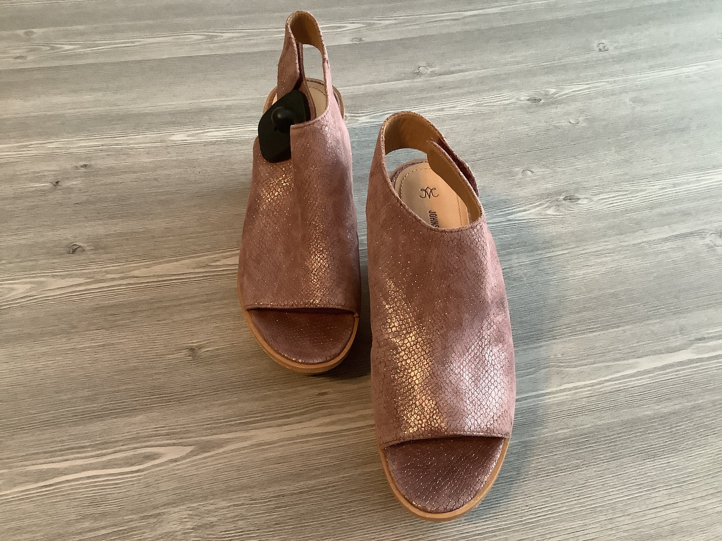 Pink Shoes Heels Wedge Johnston & Murphy, Size 6.5