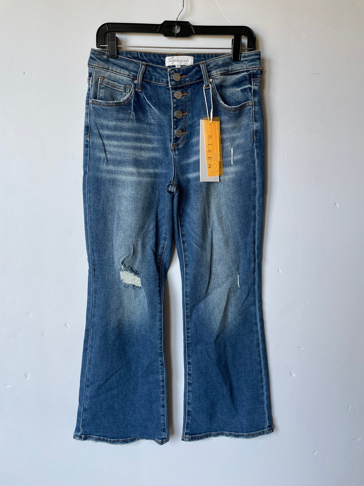 Blue Denim Jeans Boot Cut Risen, Size 4