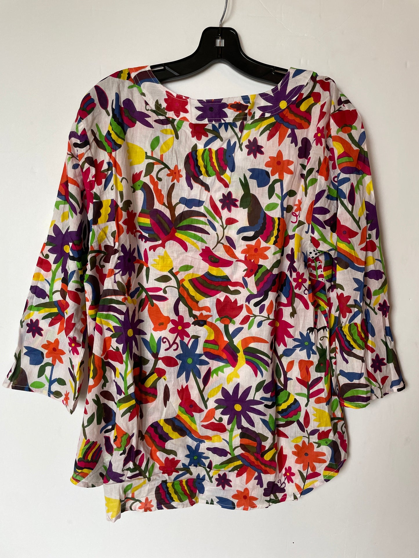 Multi-colored Top Long Sleeve Clothes Mentor, Size M