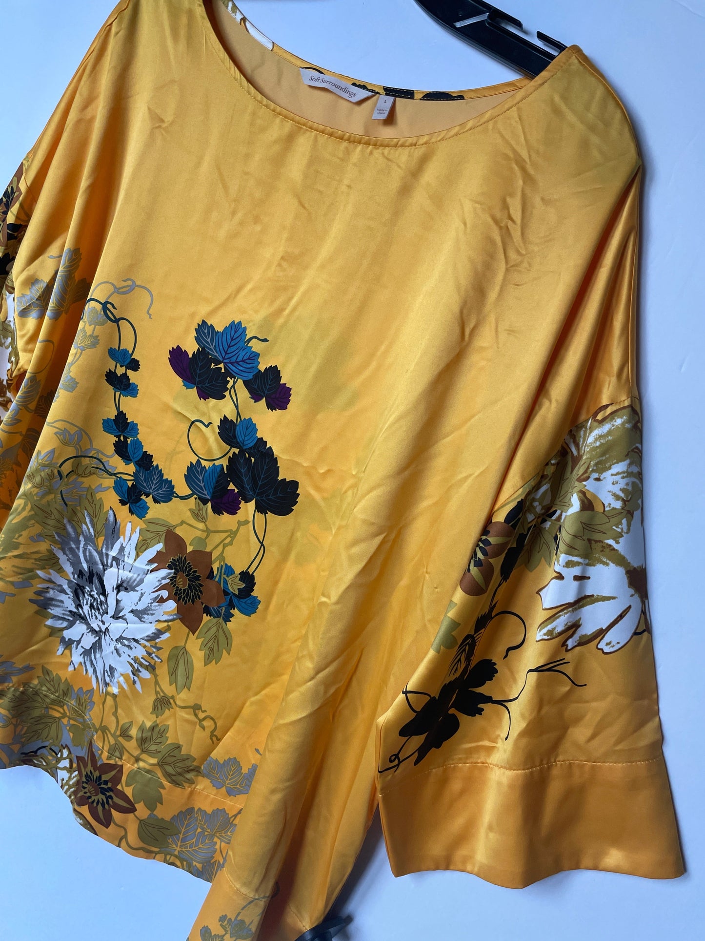 Yellow Top Short Sleeve Soft Surroundings, Size L