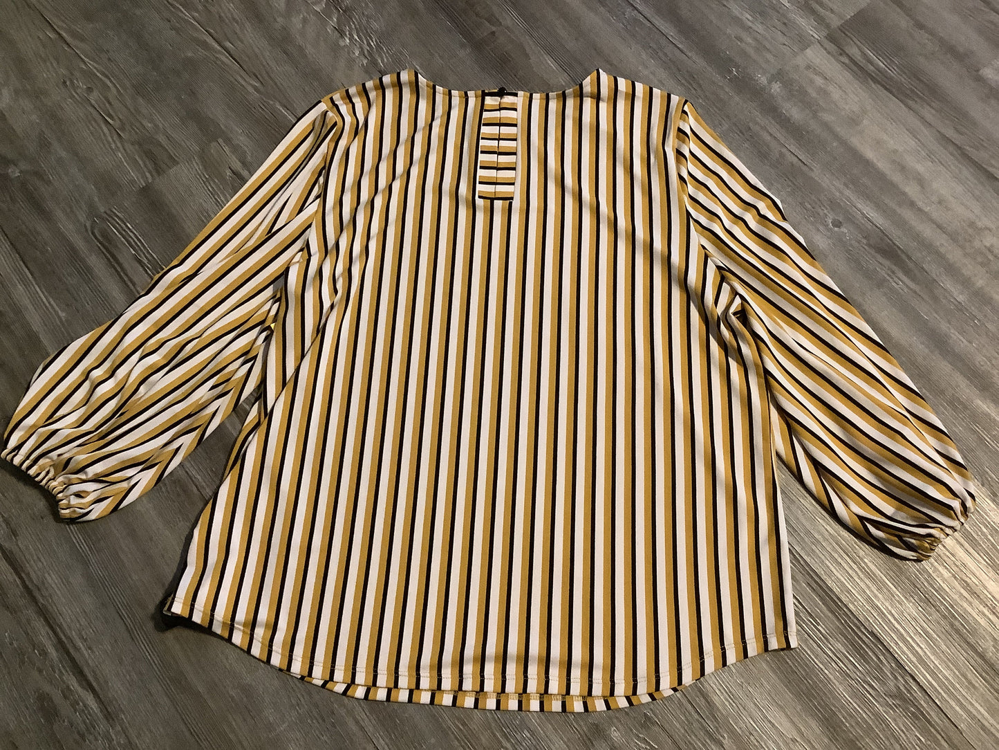 Top Long Sleeve By Adrianna Papell In Yellow, Size: Xl