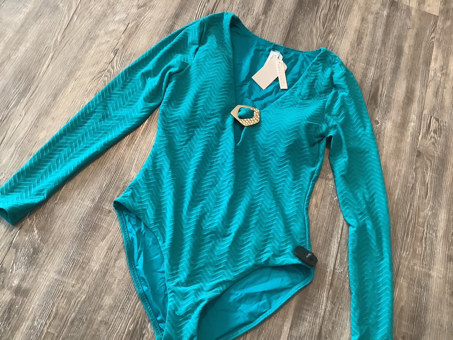 Bodysuit By Trina Turk In Teal, Size: L