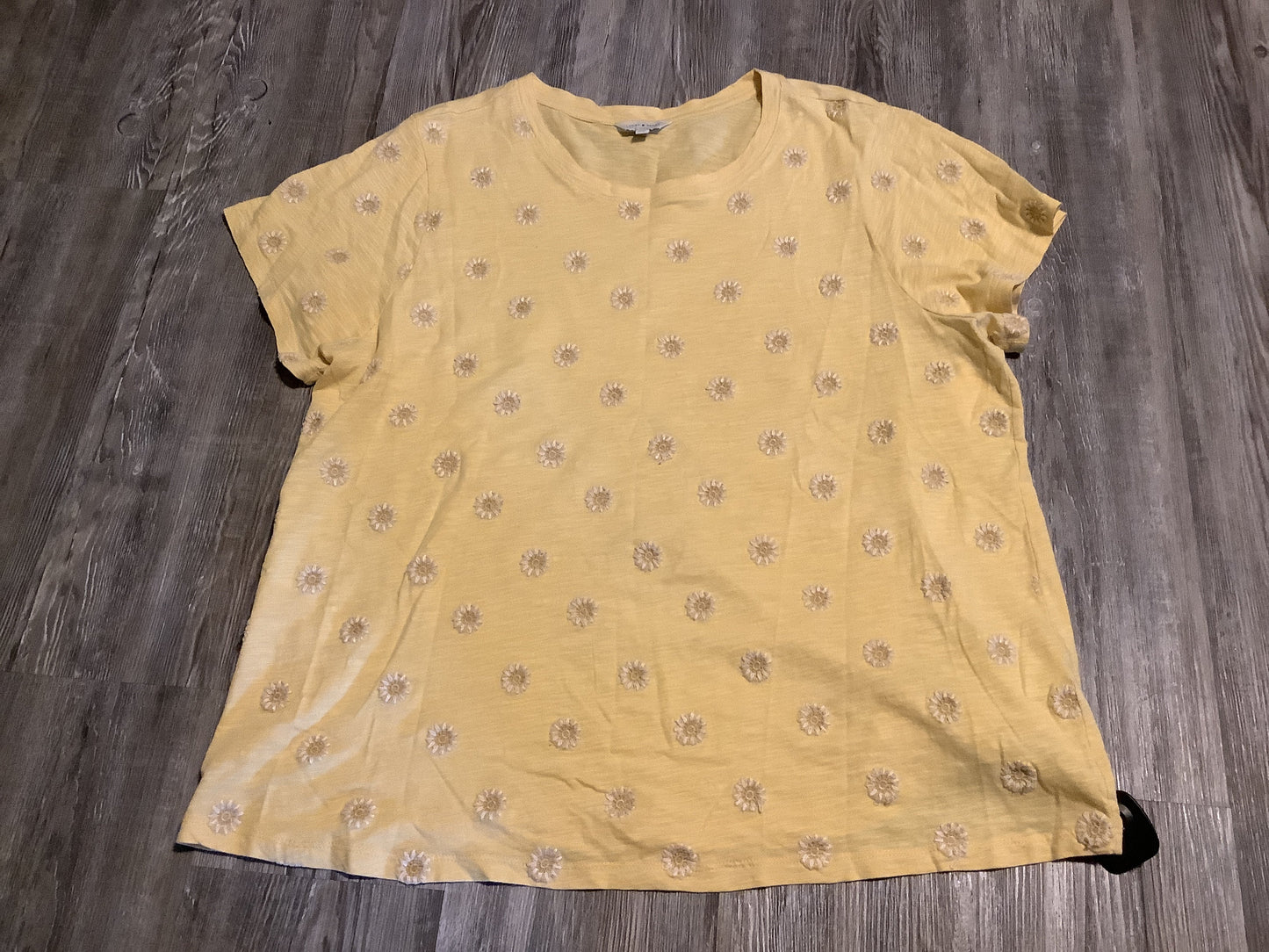 Top Short Sleeve Basic By Lucky Brand In Yellow, Size: 2x