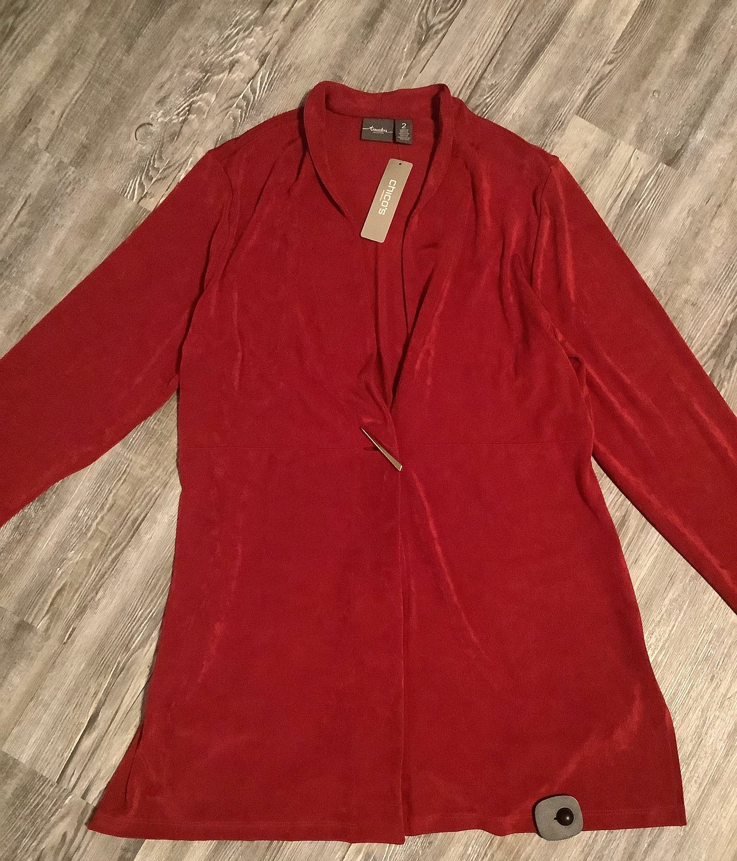 Sweater Cardigan By Chicos In Red, Size: L