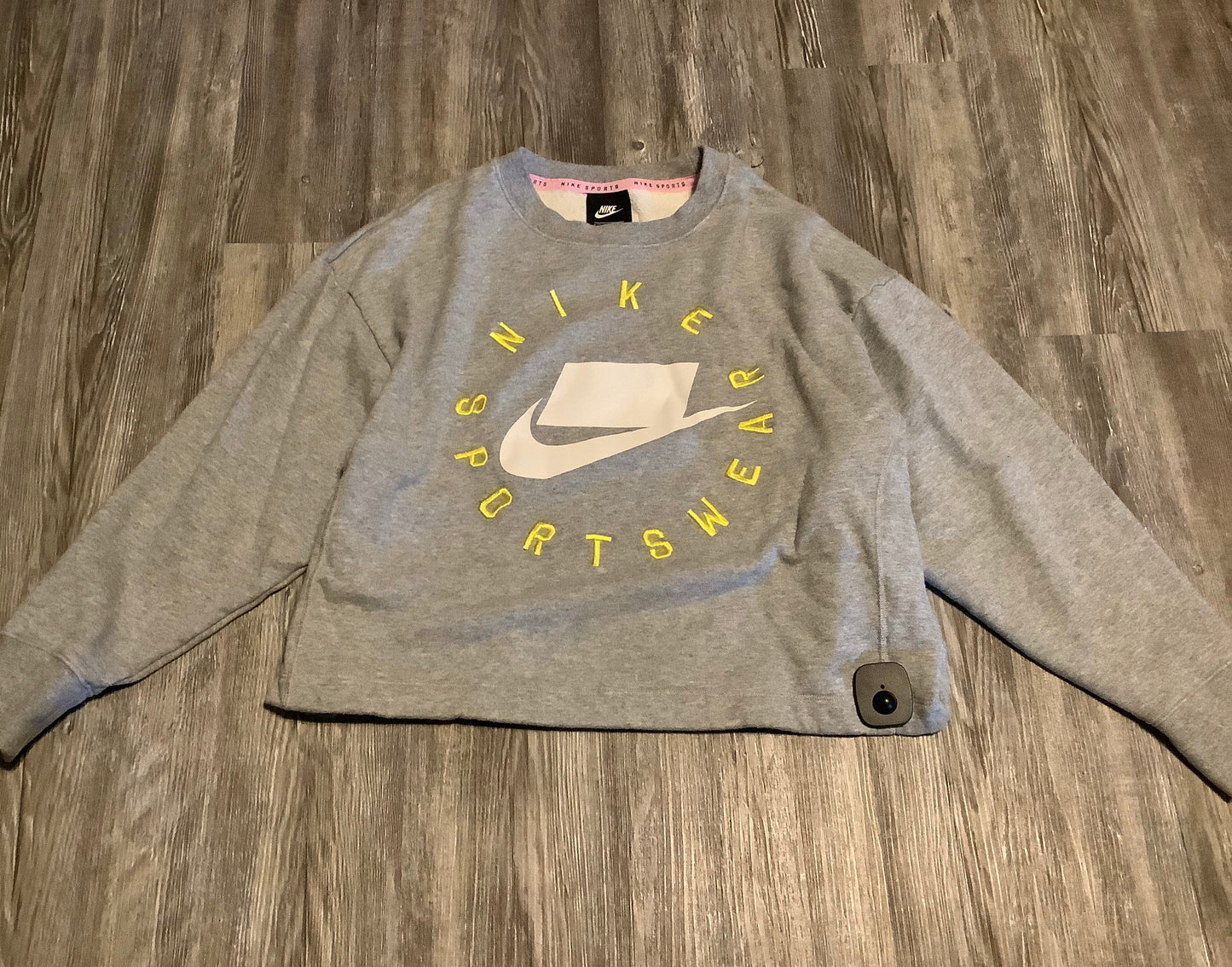 Athletic Sweatshirt Crewneck By Nike Apparel In Grey, Size: S