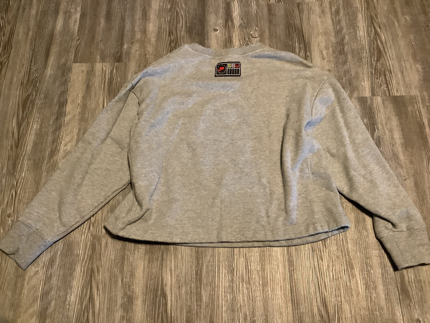 Athletic Sweatshirt Crewneck By Nike Apparel In Grey, Size: S