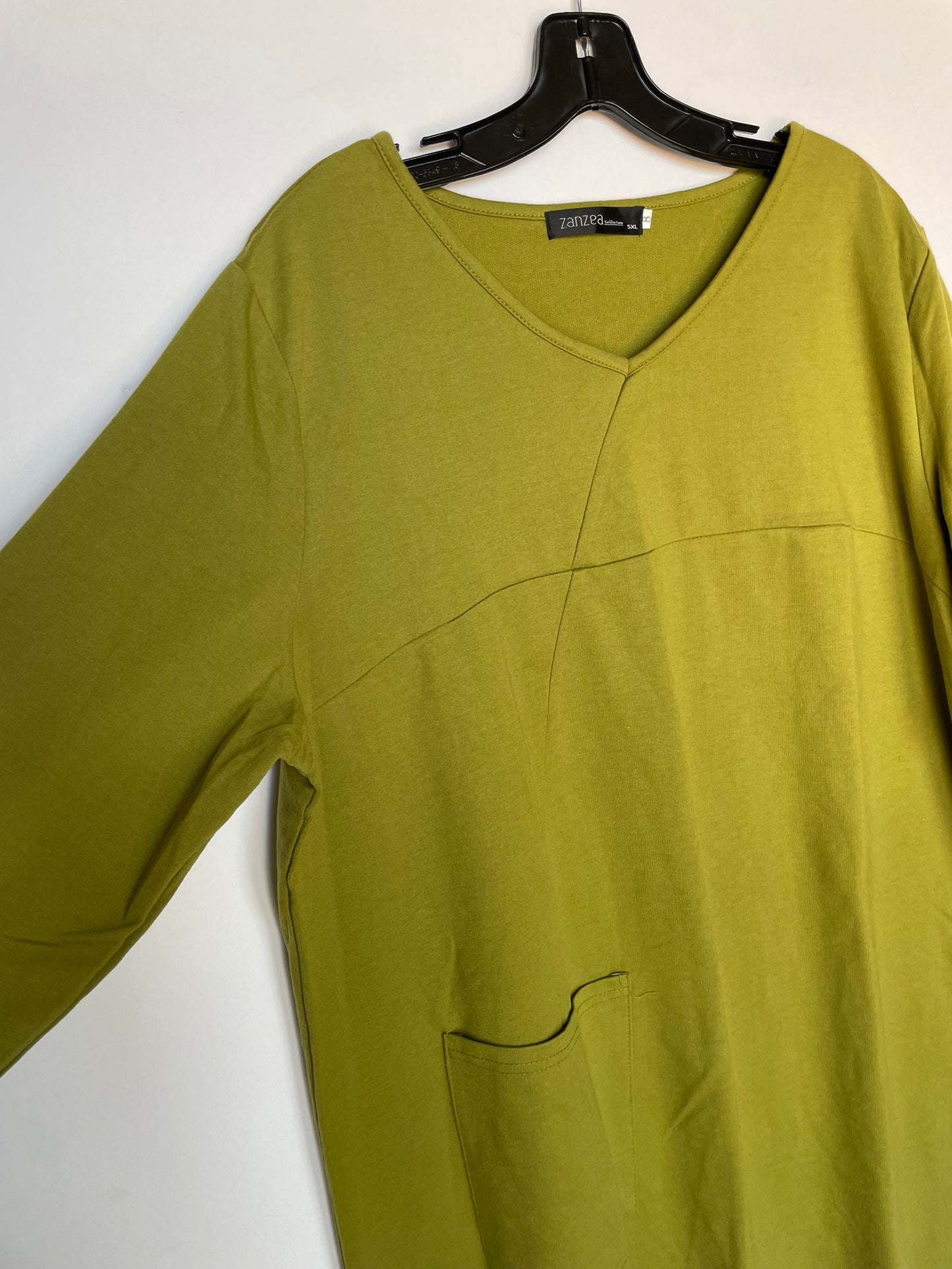 Top Long Sleeve By Zanzea In Green, Size: 3x