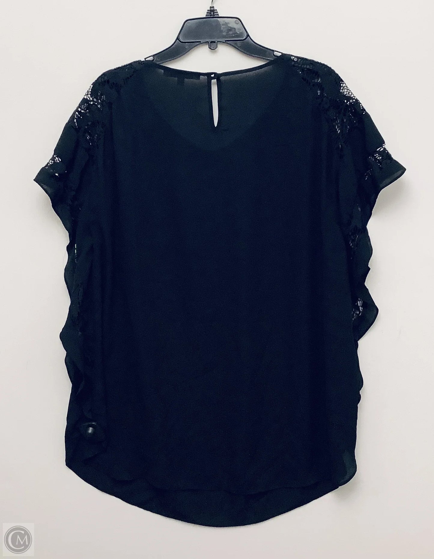 Top Short Sleeve By Black Rainn In Black, Size: 1x