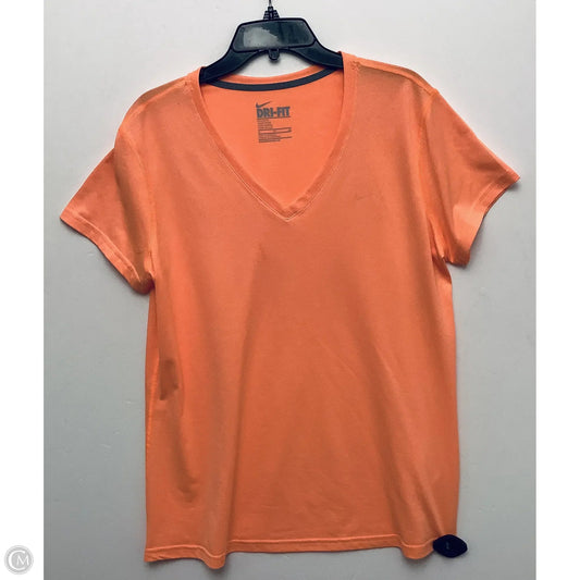 Athletic Top Short Sleeve By Nike Apparel In Orange, Size: Xl