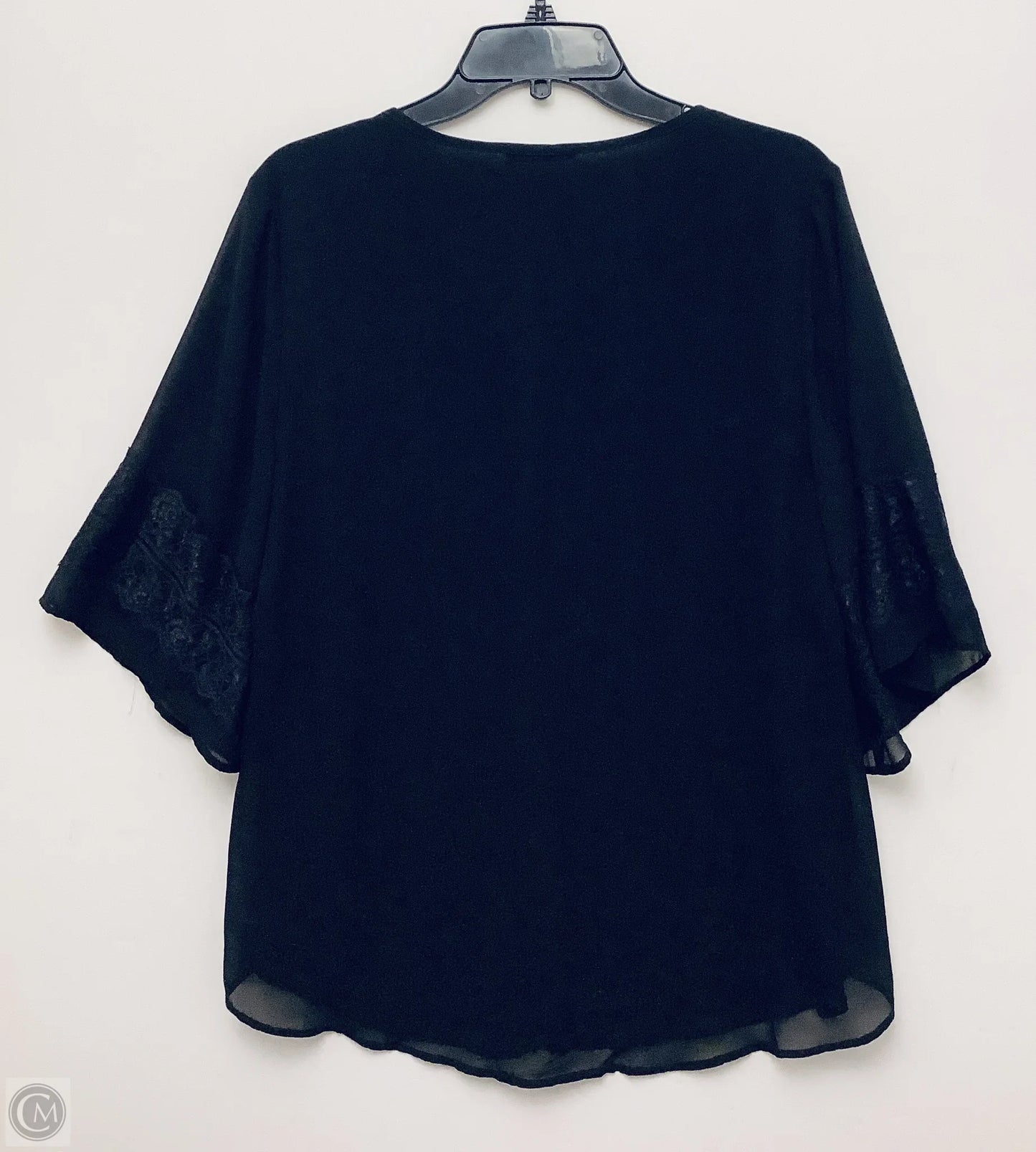 Top Short Sleeve By Cme In Black, Size: L