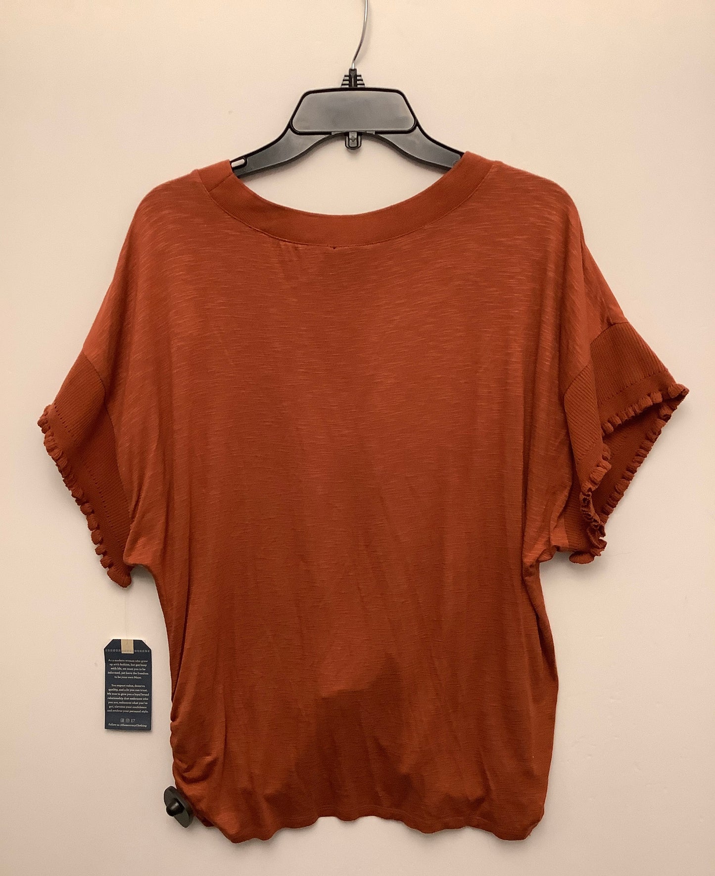 Top Short Sleeve By Democracy In Orange, Size: L