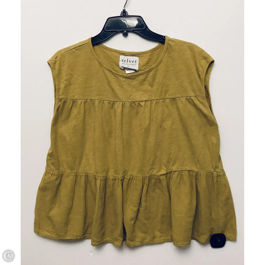 Top Sleeveless By Velvet In Yellow, Size: S