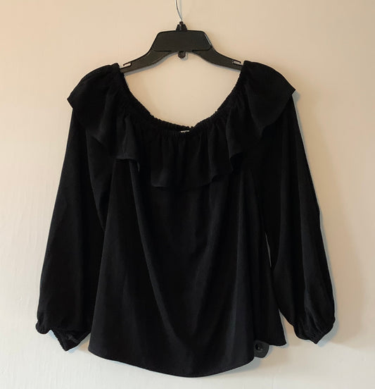 Top Long Sleeve Designer By Michael Kors In Black, Size: L