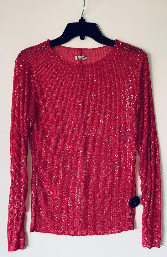 Top Long Sleeve By Free People In Pink, Size: M