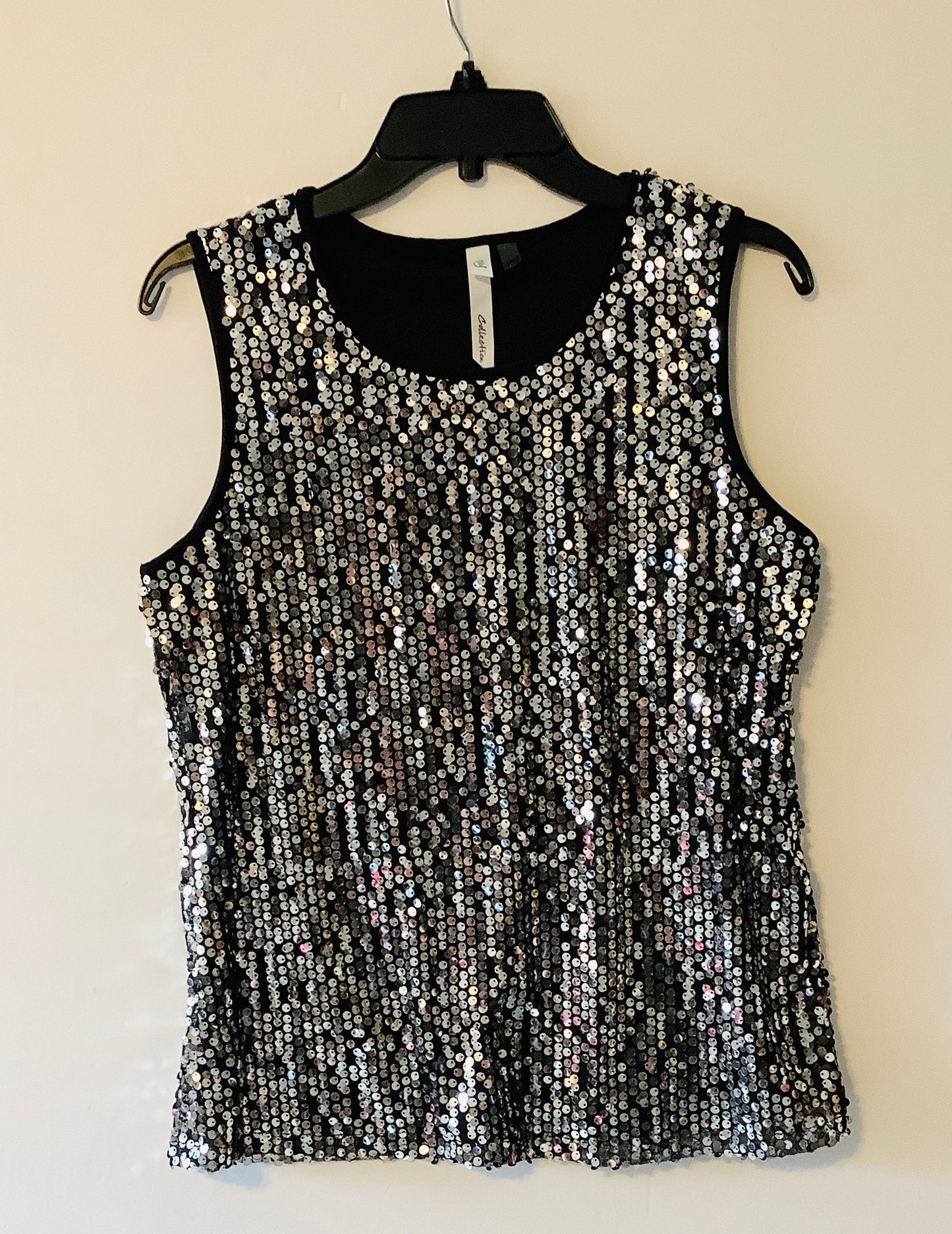 Top Sleeveless By Ny Collection In Silver, Size: M