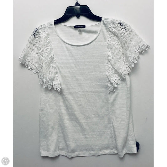 Top Short Sleeve By Cable And Gauge In White, Size: L