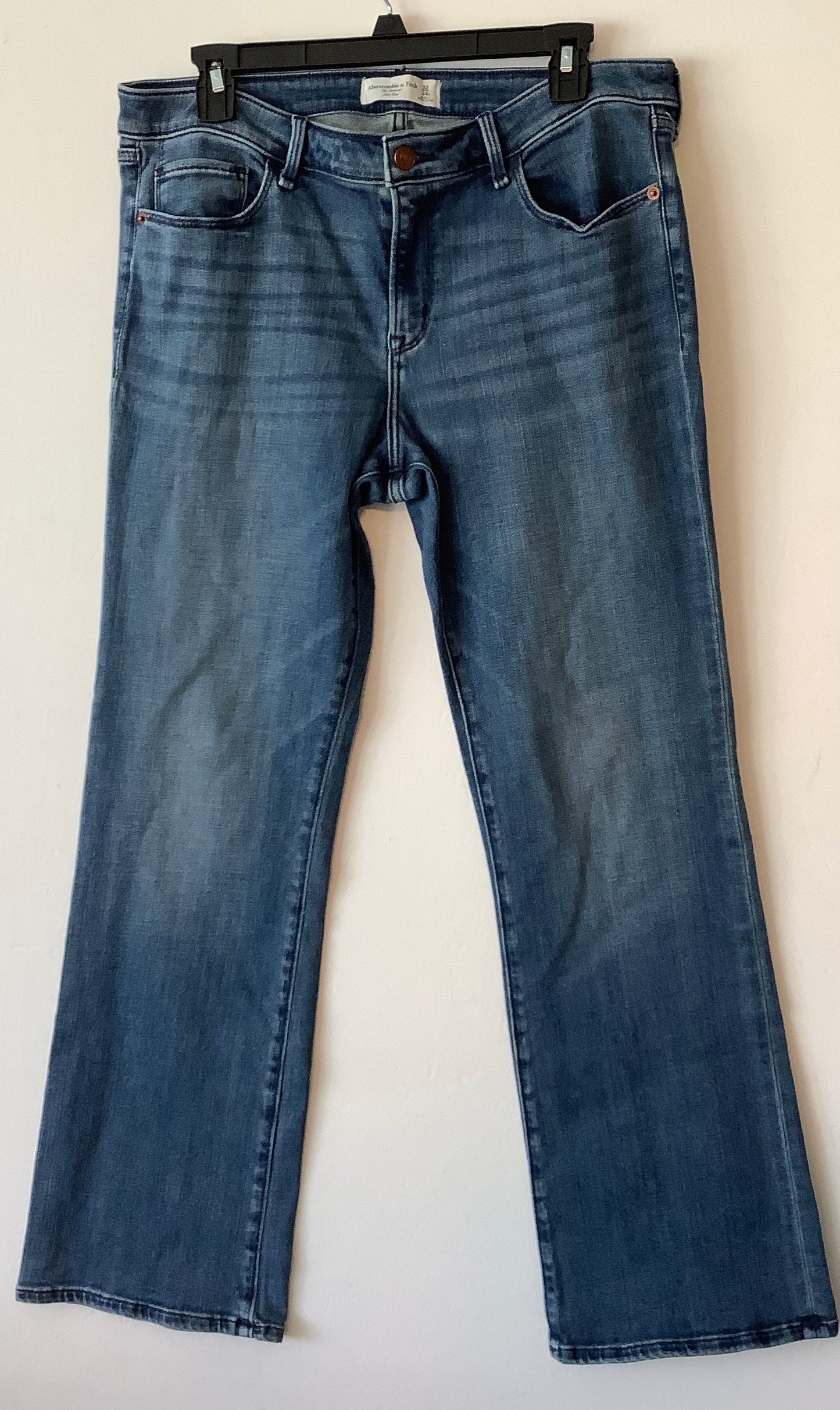 Jeans Boot Cut By Abercrombie And Fitch In Blue Denim, Size: 14