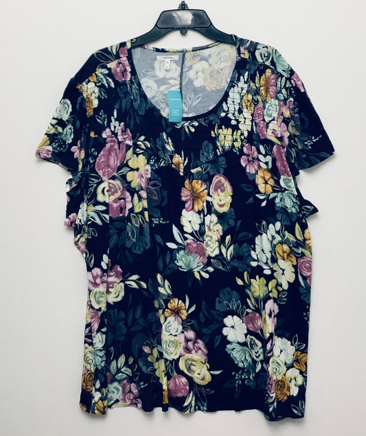 Top Short Sleeve By Maurices In Floral Print, Size: 4x