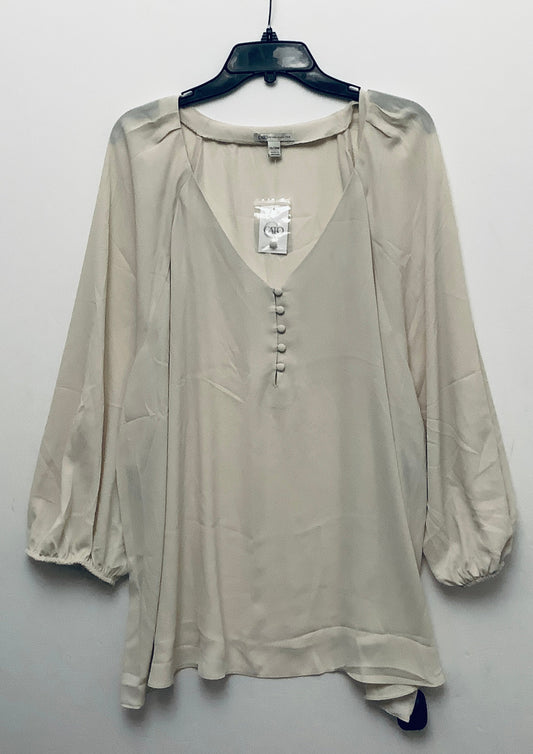 Top Long Sleeve By Cato In Cream, Size: 3x