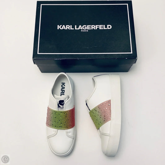 Shoes Designer By Karl Lagerfeld In White, Size: 7.5