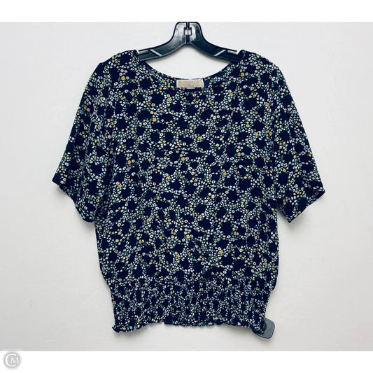 Top Short Sleeve Designer By Michael Kors In Navy, Size: L