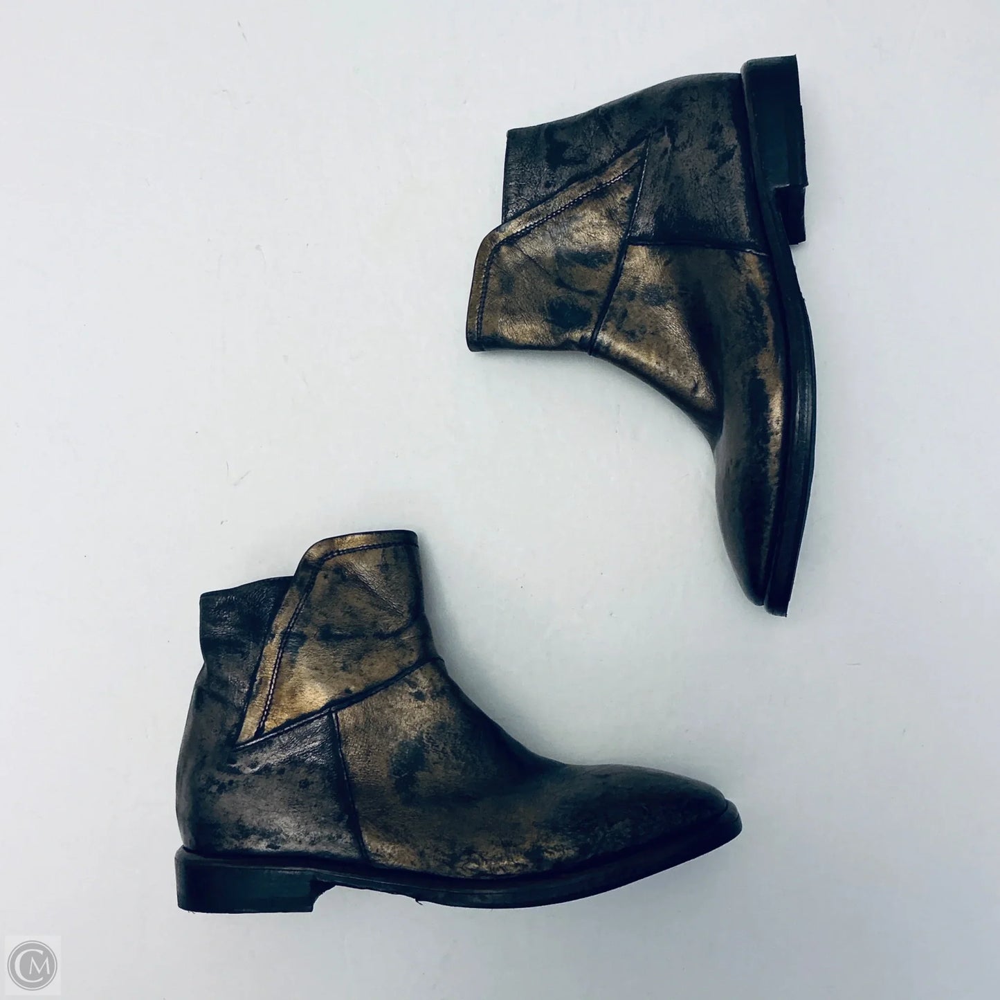 Boots Ankle Flats By Cmb In Gold, Size: 7.5