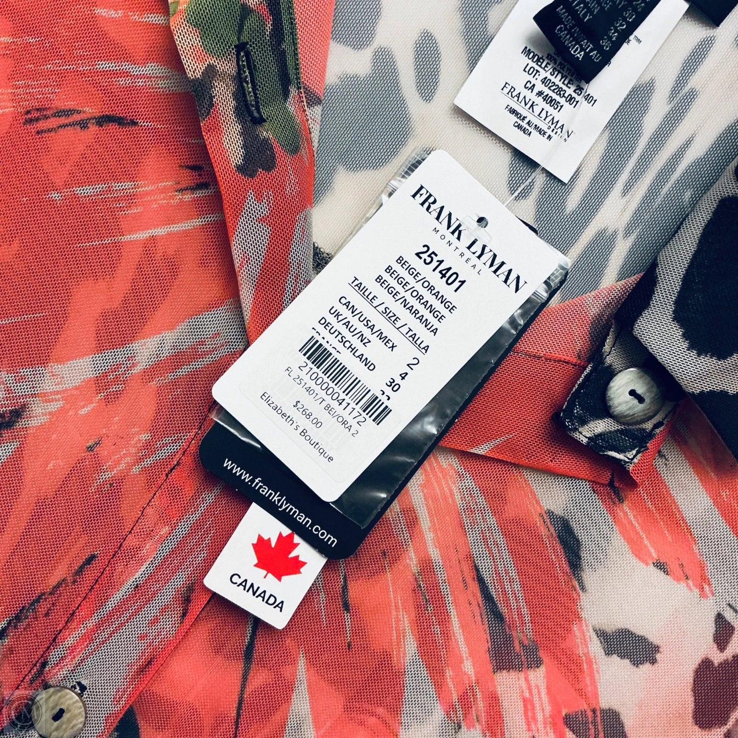 Top Long Sleeve By Frank Lyman In Animal Print, Size: 2